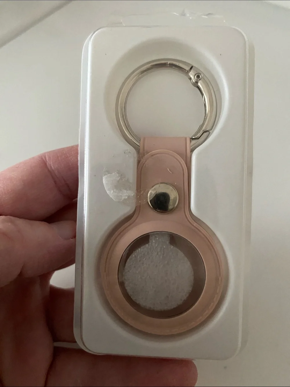 Red / Pink AirTag-Style Protective Key Ring Holder